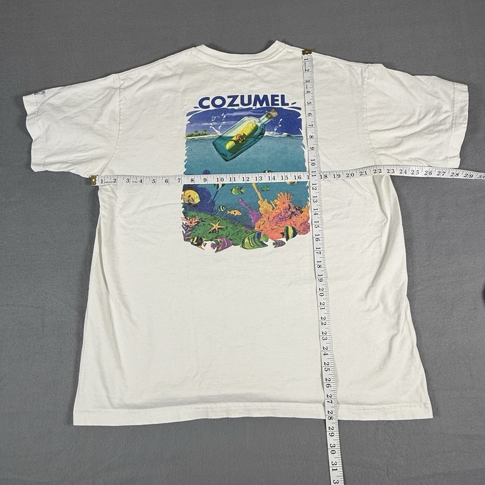 Vintage Hard Rock Cafe Cozumel Mexico T-Shirt White Coral Reef Fish OCEAN XL - Picture 3 of 7